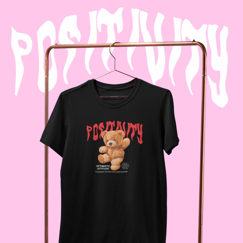 Tshirtallday Kaos Premium Unisex Pria &amp; Wanita bisa Oversize 100% Cotton Combed BEAR POSITIVITY