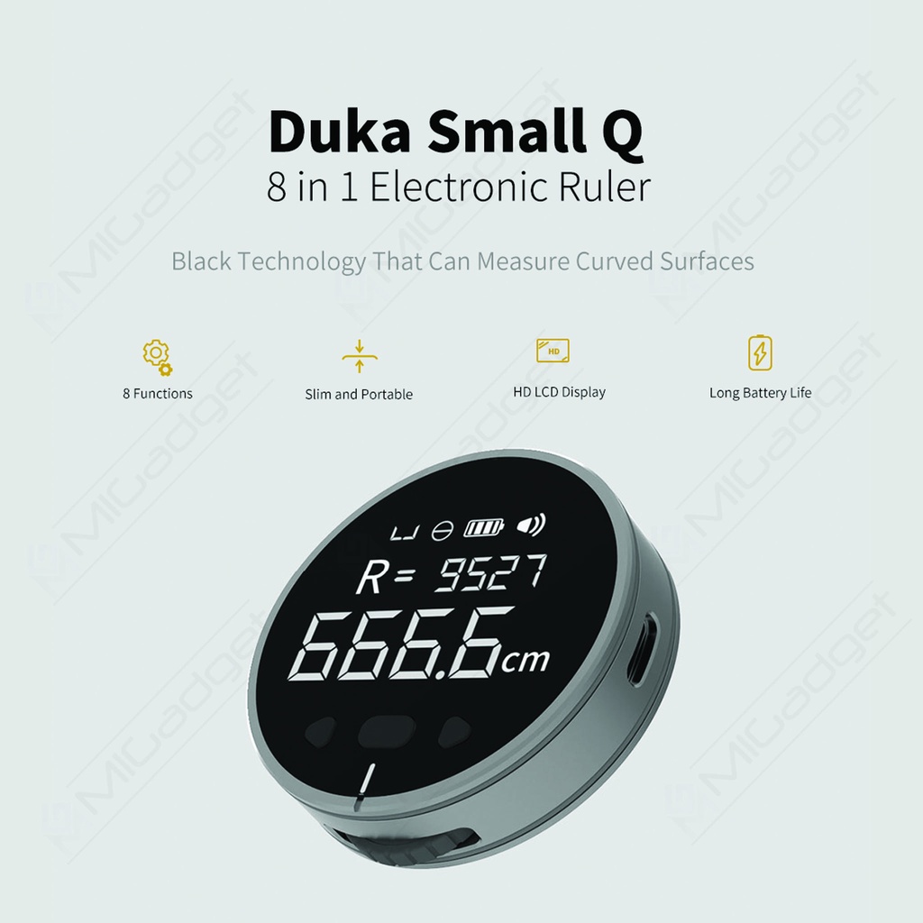 Duka Small Q 8in1 Electronic Ruler with Display - Meteran Digital