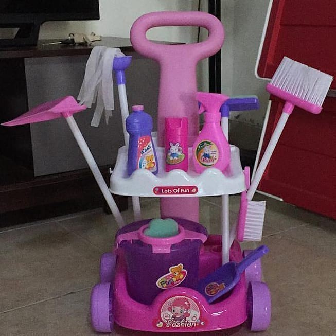 Mainan Vaccum Cleaner trolley vacum cleaning set