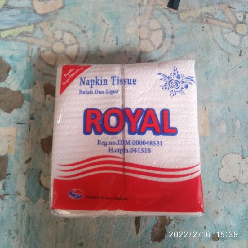 Napkin Tissue Royal Belah 2 Lipat / Tissue Makan