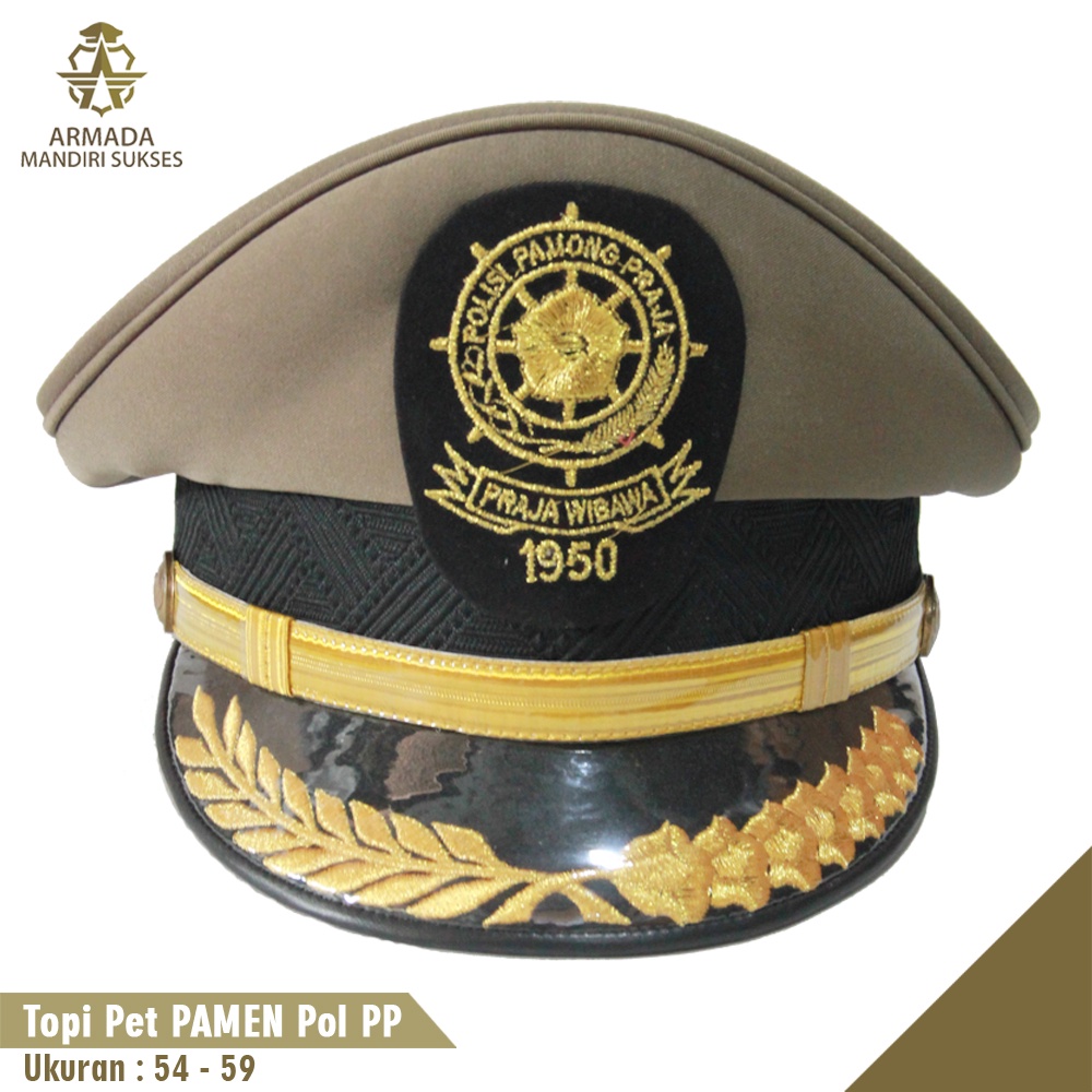 Topi Pet Polisi Pamong Praja Pamen Ciputat - Topi Pet Pol PP