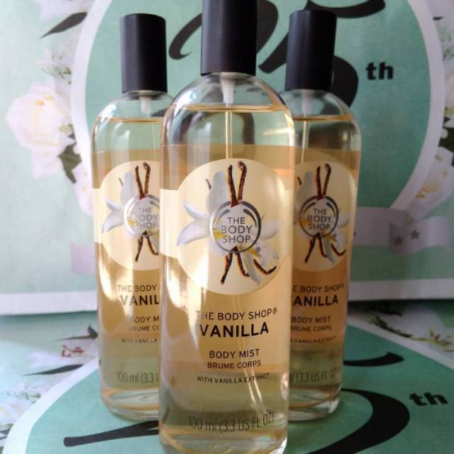 Body Mist Body Shop Moringa Vanilla Strawberry Original