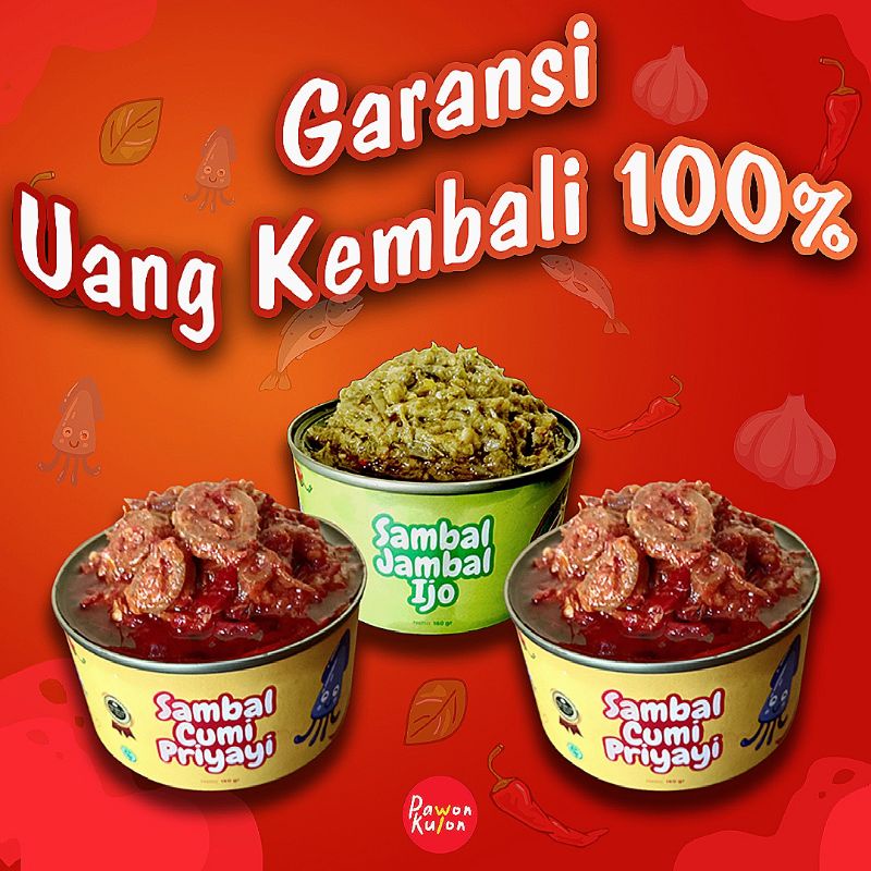 

Sambal pawonkulon - Set Sambal 3 Varian Sambel Jambal Ijo - Cumi Priyayi