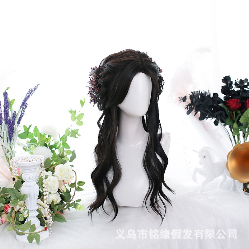 WDA-28 wig daily jepang korea kpop hitam panjang belah tengah rambut palsu