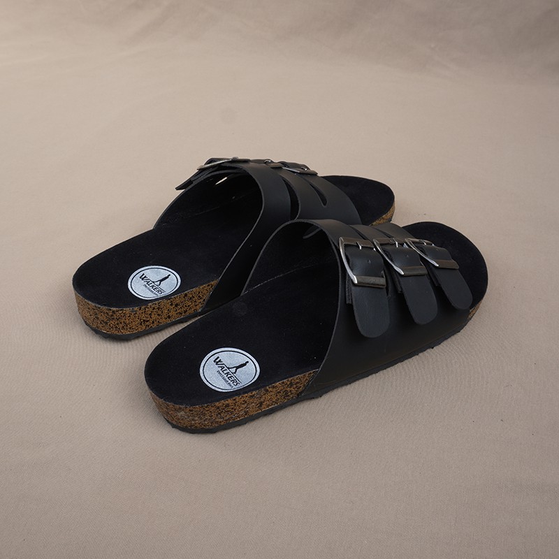 RECOMENDED!! Sendal Pria Selop Walkers Gesper3 Hitam Sandal Slip On Sandal Slide Selop Tali