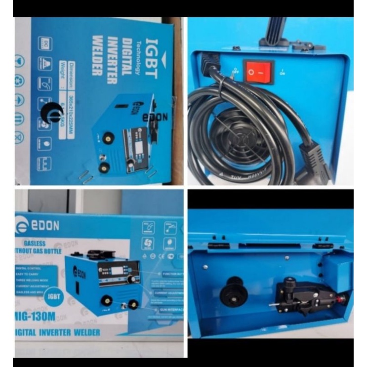 Edon Mig-130M Mesin las MIG 130 M gasless MIG130M tanpa gas inverter