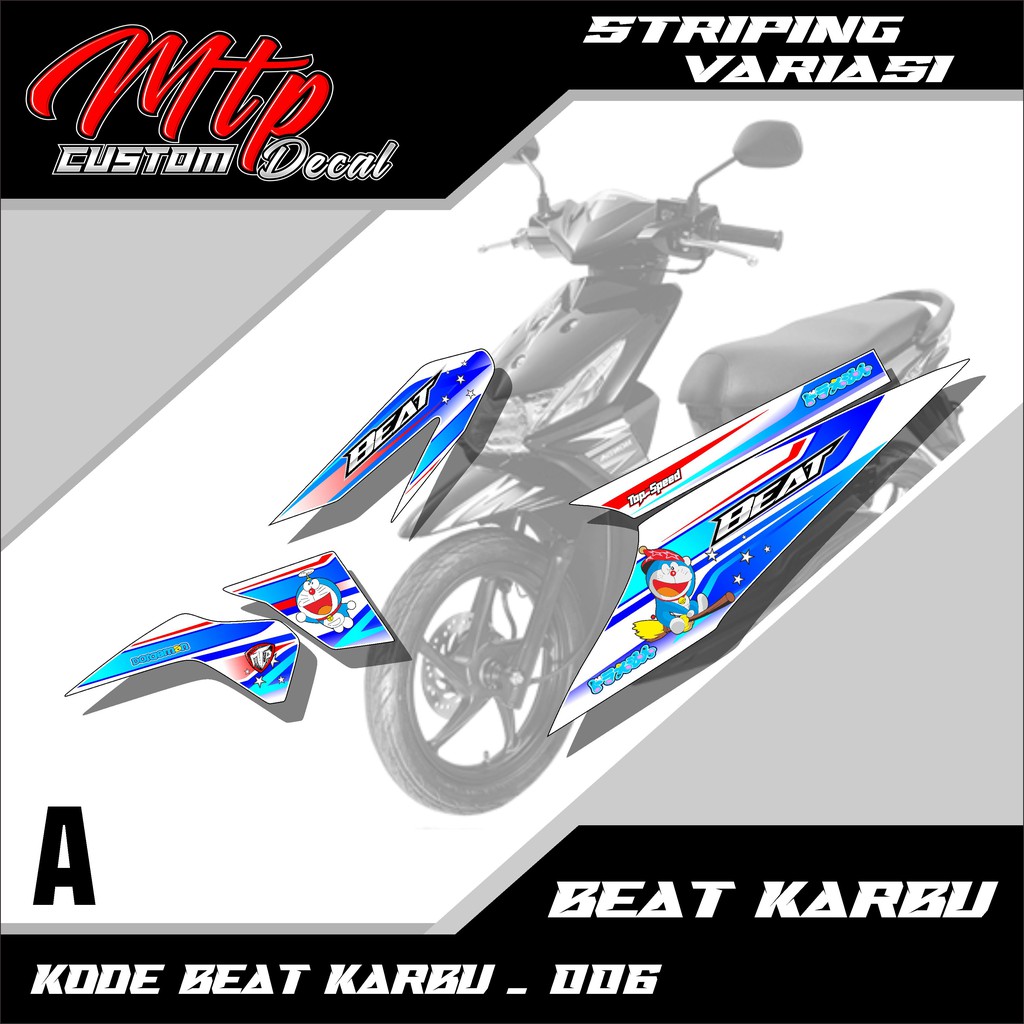 Striping Beat Karbu-Stiker Setriping Beat Karbu 2008-2012-Variasi Lis motor Motif Doraemon Mtp 06