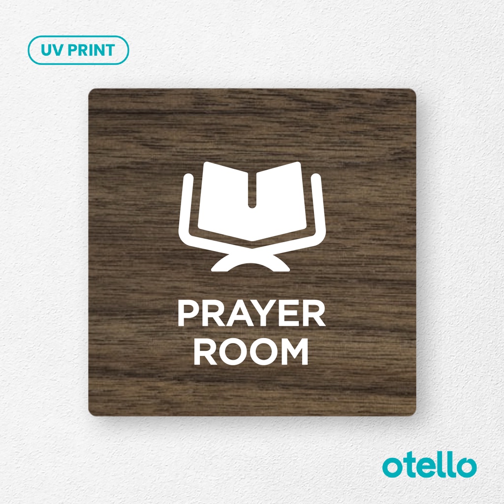 Signage Prayer Room Sign Board Kayu Wood Papan Ruang Doa Nama Ruangan Label Sticker Wall Decor Hiasan Dinding Pintu