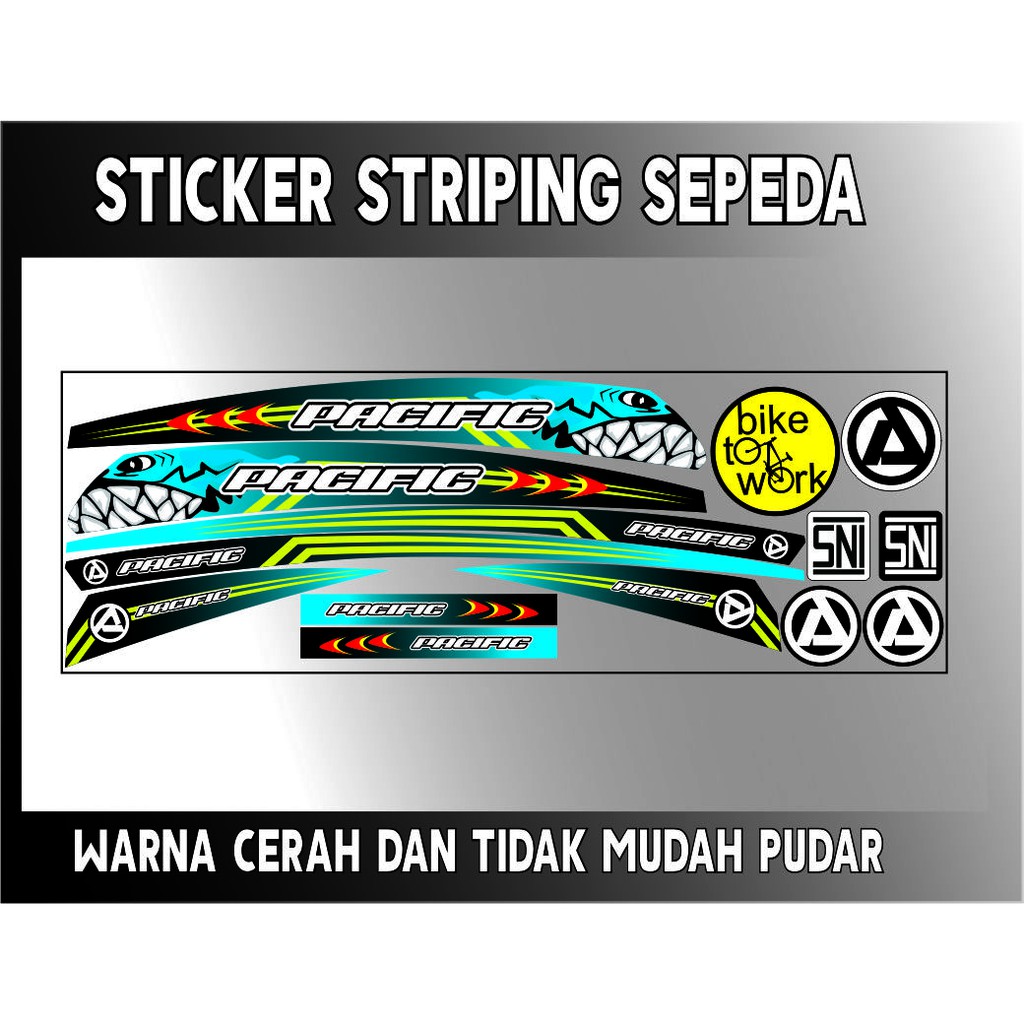 STICKER VARIASI STRIPING SEPEDA BIKE TO STRIPING PACIFIC STYLE