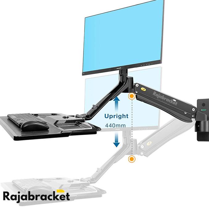 Bracket Monitor 24 - 35 Inch, Sit-Stand Arm Monitor Wall Mount Nb Mc40