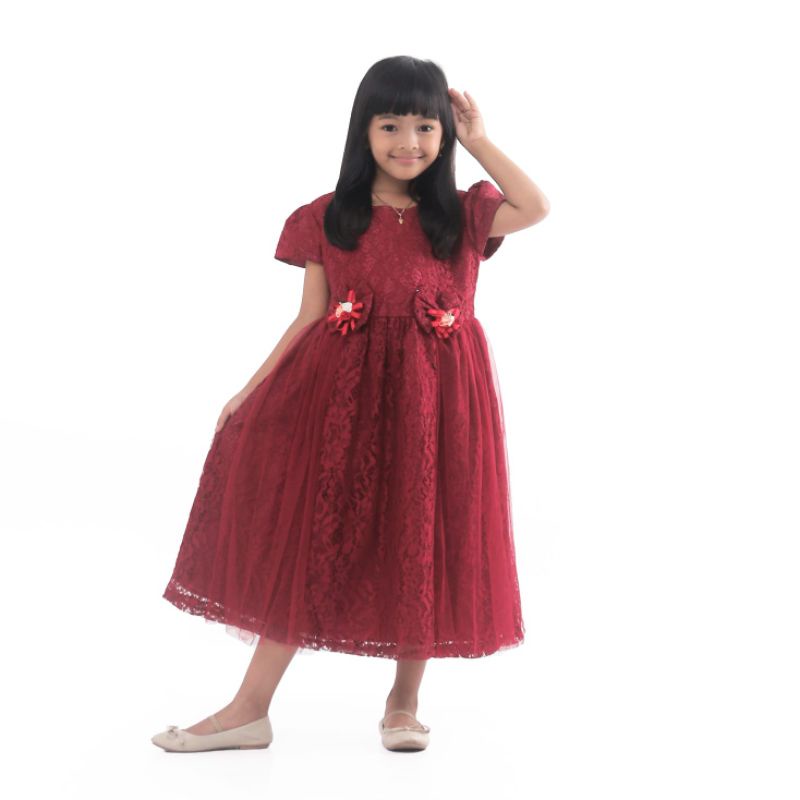Baju pesta anak brokat /dress pesta anak perempuan / gaun pesta anak