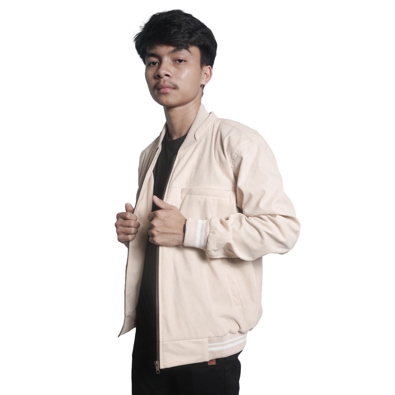 BAPIN Jaket Suede Prime Pria Cream