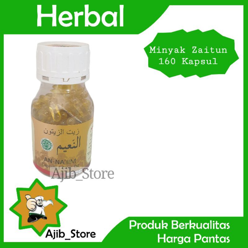 

(HERBAL KOLESTEROL) AN-NA'IIM MINYAK ZAITUN KAPSUL ISI 160 Naim Naiim Extra Virgin Olive Oil EVOO