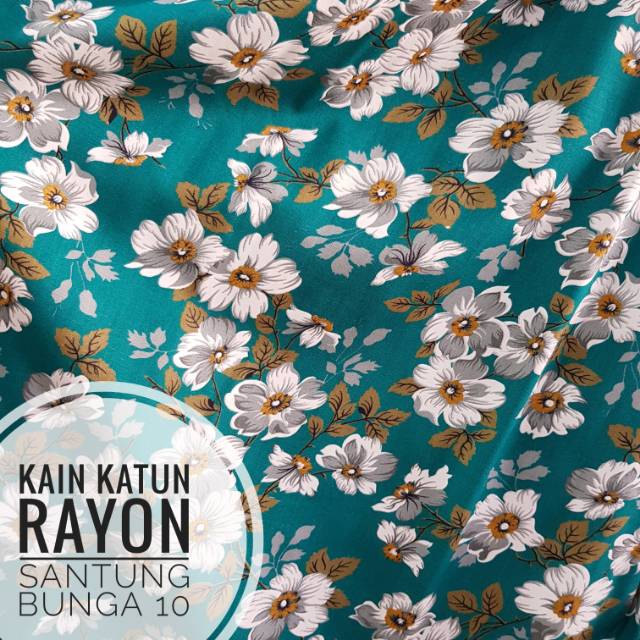 (Last Stock 1,95 meter) KAIN RAYON SANTUNG BUNGA 10 TOSKA