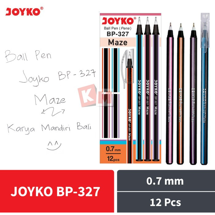 

MURAH Ball Pen Pulpen Pena Ballpoint Joyko BP-327 Maze 0.7 mm Hitam 12 Pcs