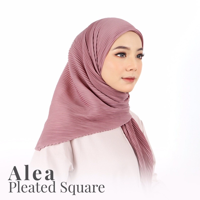 Alea Pleated Square/Plisket Instan/Plisket Segiempat/Premium Plisket/Full Plisket/Hijab Syari/