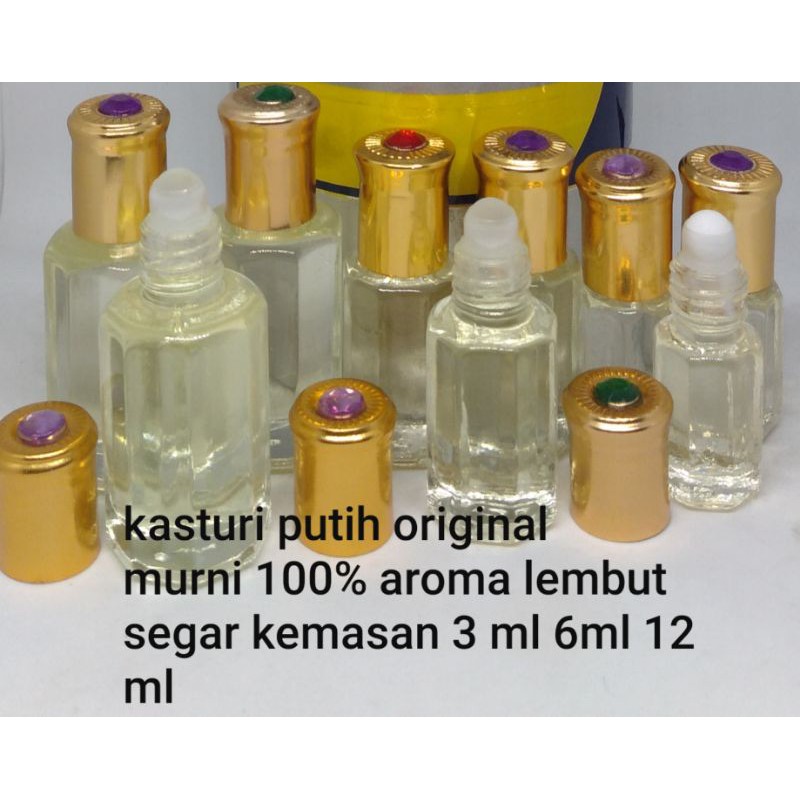 KASTURI PUTIH ORIGINAL 100% KEMASAN 3ML 6 ML12 ML,PARFUM MURNI