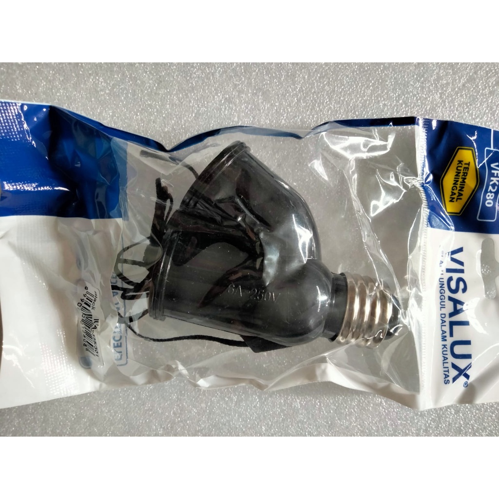 FITTING TARIK / FITTING LAMPU TARIK / FITTING DOUBLE VISALUX HITAM