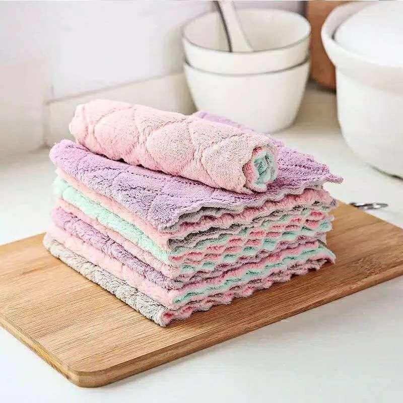 Kain Lap Microfiber Serbet Dapur Lap Microfiber Kain Lap Kain Microfiber Lap Dapur Handuk Pembersih Pengering Kanebo Meja Piring Sendok