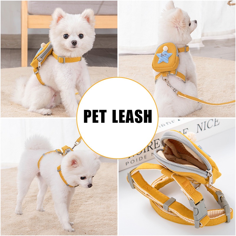 2in1 (Harness + Bag) - Cat Pet Harness Leash Small Bag Pocket - Tali Tuntun Kucing Tas Ransel Harness Anjing Kucing Tali Tuntun