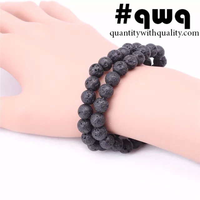 gelang batu lava stone merapi indonesia jogja essential oil beads craft aksesoris supplier grosir