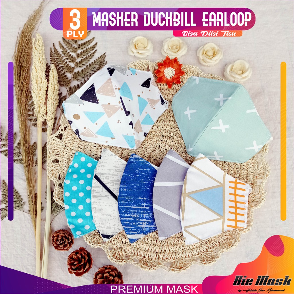 MASKER KAIN 3 PLY DUCKBILL KOREAN STYLE / BISA DIISI TISU