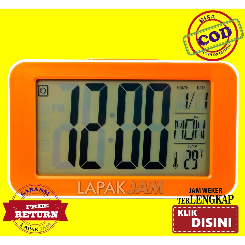 Jam Weker Kotak Murah Alarm Clock Polos ESA 1828