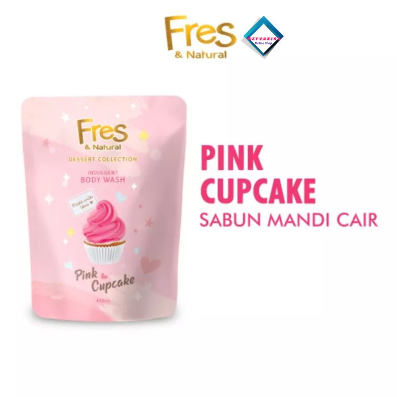 Fres & Natural Sabun Mandi Cair Pink Cupcake Pouch