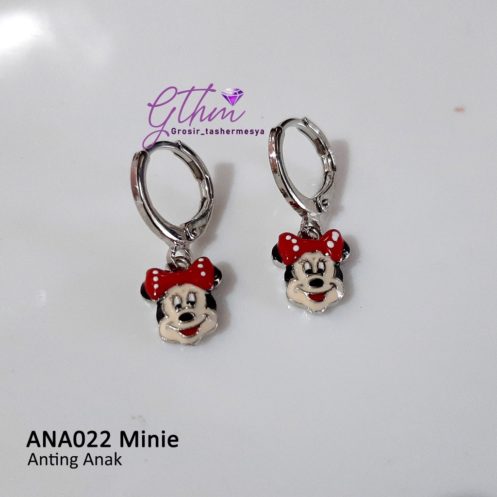 Anting Anak Miky Minie Klip Gold Plated Jewelry Perhiasan fashion Import Premium Anti karat Aman dan Cocok untuk anak-anak dan remaja ana022 GTHM