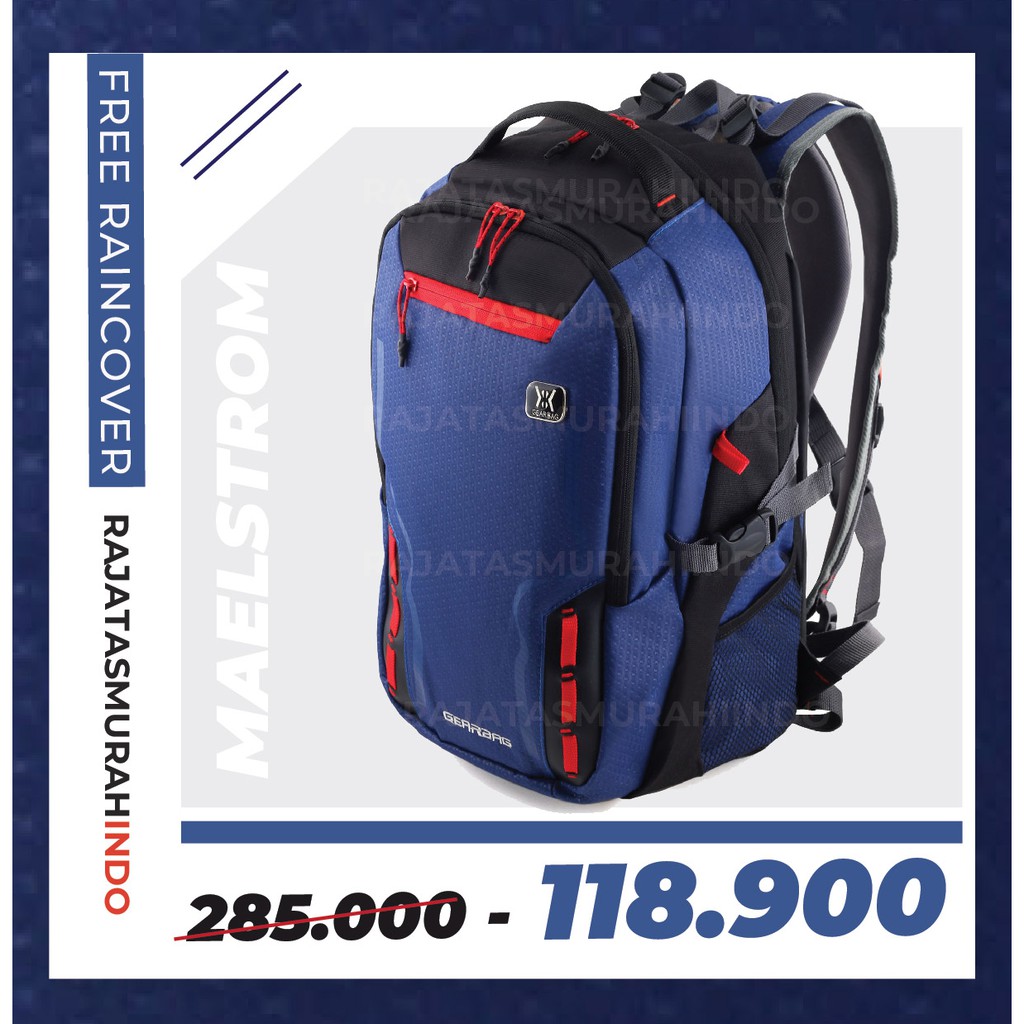 Tas Ransel Outdoor Pria Gear Bag 13114 - MAELSTROM Laptop Backpack + FREE Raincover