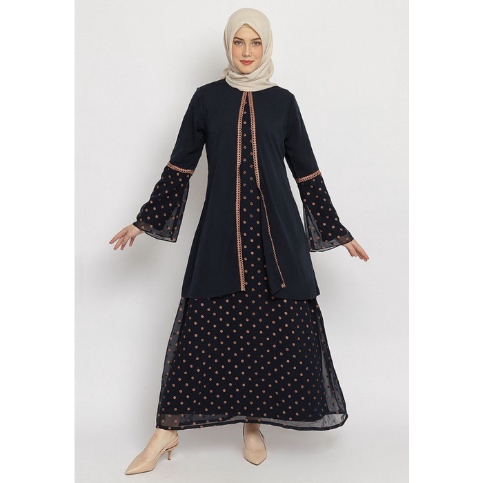 Puricia Gamis Wanita Navy Al-Malika