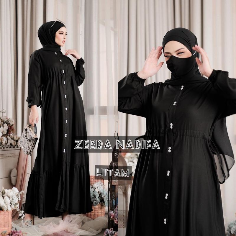 Daster arab ZEERA NADIFA Gamis Rayon Maxi Dress Kancing