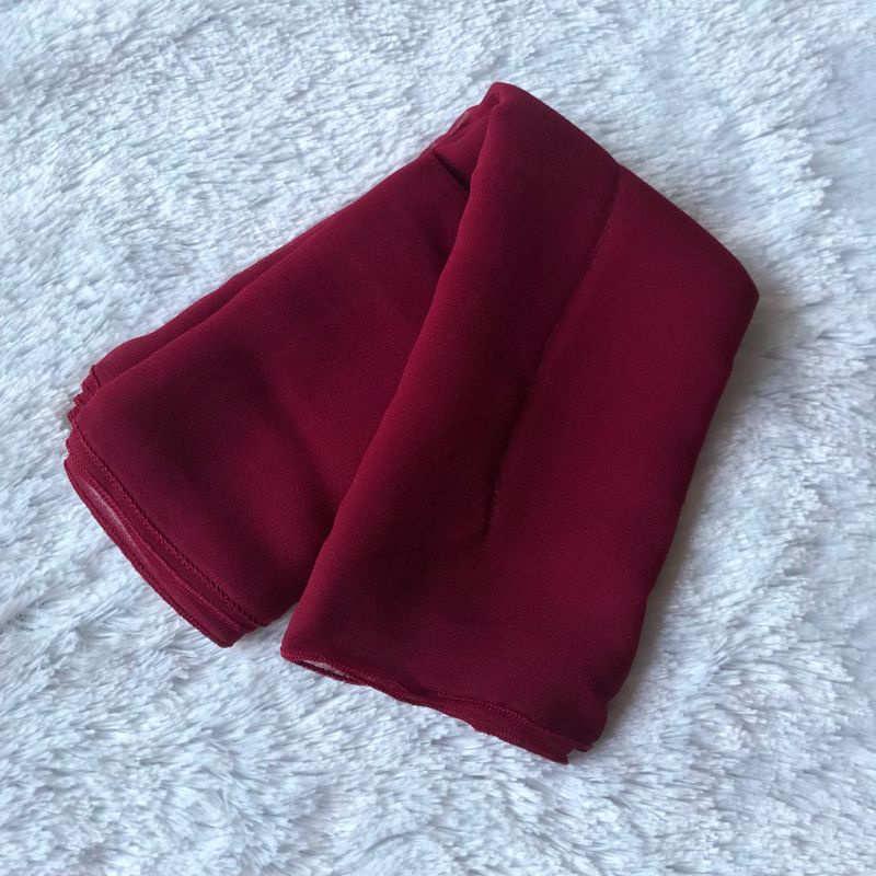 Selendang bali 2,5 m | Selendang crep cerah warna warni-Maroon