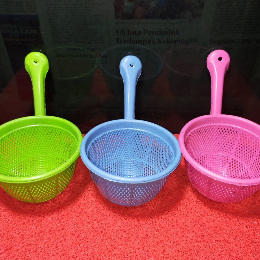 Serok Saringan Mie Kocok plastik serok saringan tirisan mie plastik