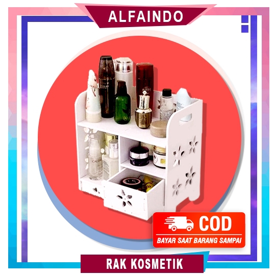 Alfaindo Rak Kosmetik Makeup Serbaguna Kamar Mandi Bahan WPC Tahan Air DS020