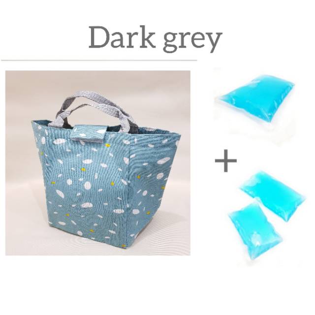Cooler bag Lunch Bag Velcro  foil Free 3 blue ice gel /  PAKET PROMO SC01 S1
