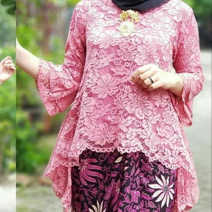 busana wanita atasan kebaya brokat bianca rinjani