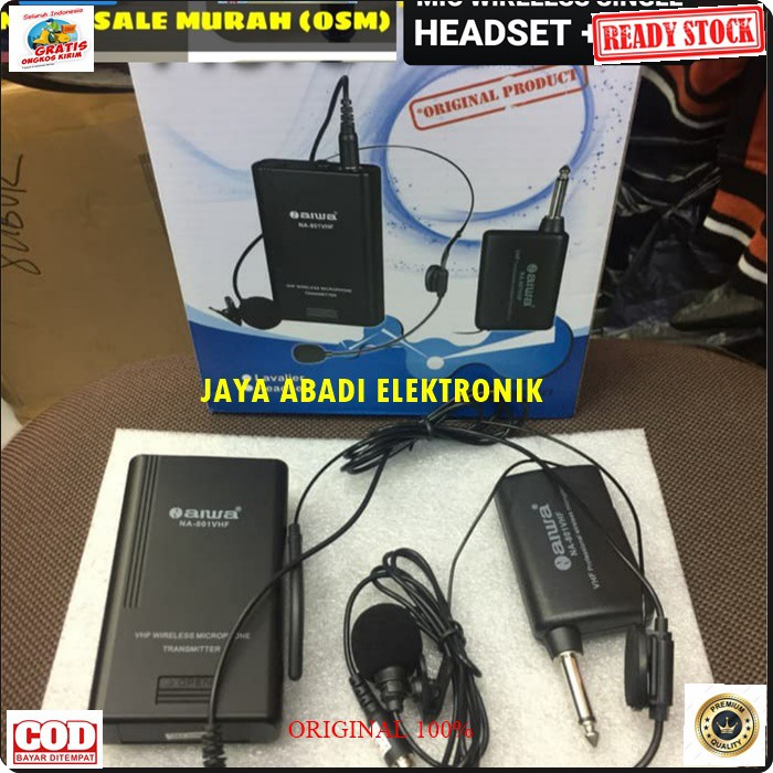 G174 Naiwa original aiwa Mic Wireless Single mik wireles tunggal headset bando klip clip on mikrophone microphone audio sound vokal vocal professional pro panggung dj studio kerah baju tie meeting karaoke live system G174  SINGLE  PAKAI MIC INI SUARA BIAS