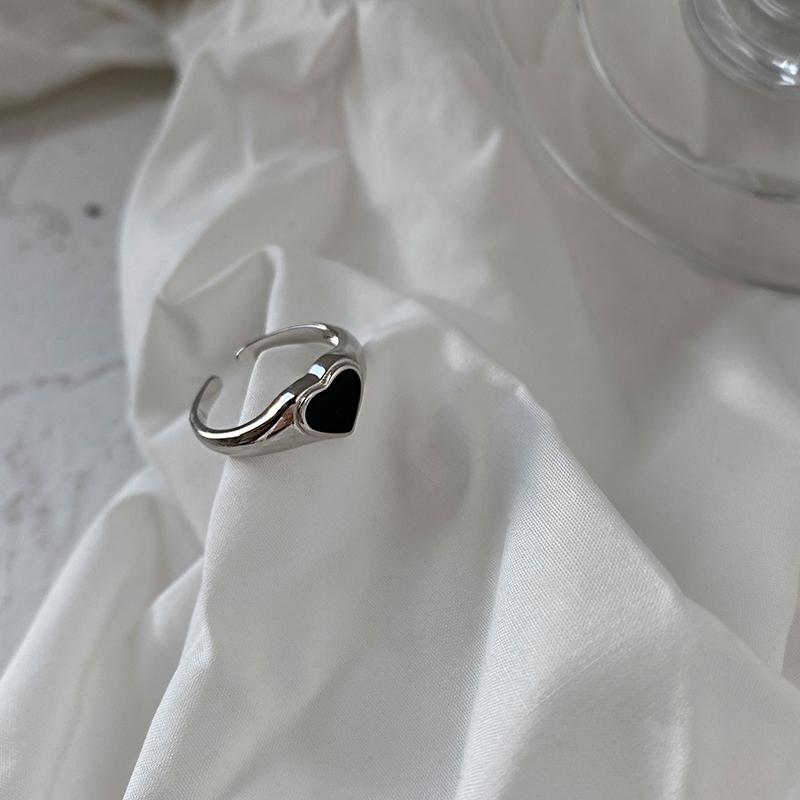 Black Love Open Ring  Trendy  Simple