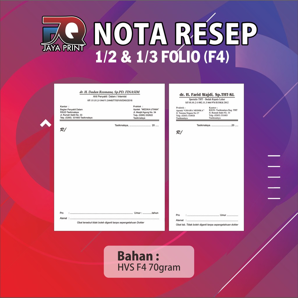 

NOTA RESEP