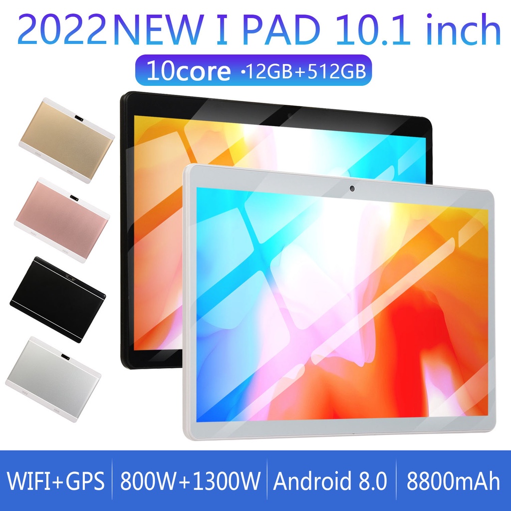 【Baru】Asli Terbaru Tablets PC HD10 12GB + 512GB Tablet Android 10.1Inci Layar Besar Full Screen Wifi 5G Dual Sim Untuk Anak Belajar