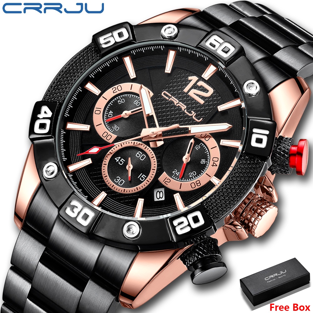 Jam Tangan Pria CURREN Baru Fashion Stainless Steel Top Brand Mewah Kasual Chronograph Quartz Jam Tangan untuk Pria