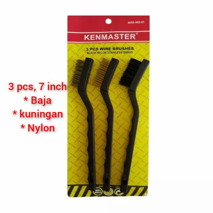 3 Pcs Sikat Kawat Mini Kenmaster 3 in 1 - 7 inch x 3 pcs