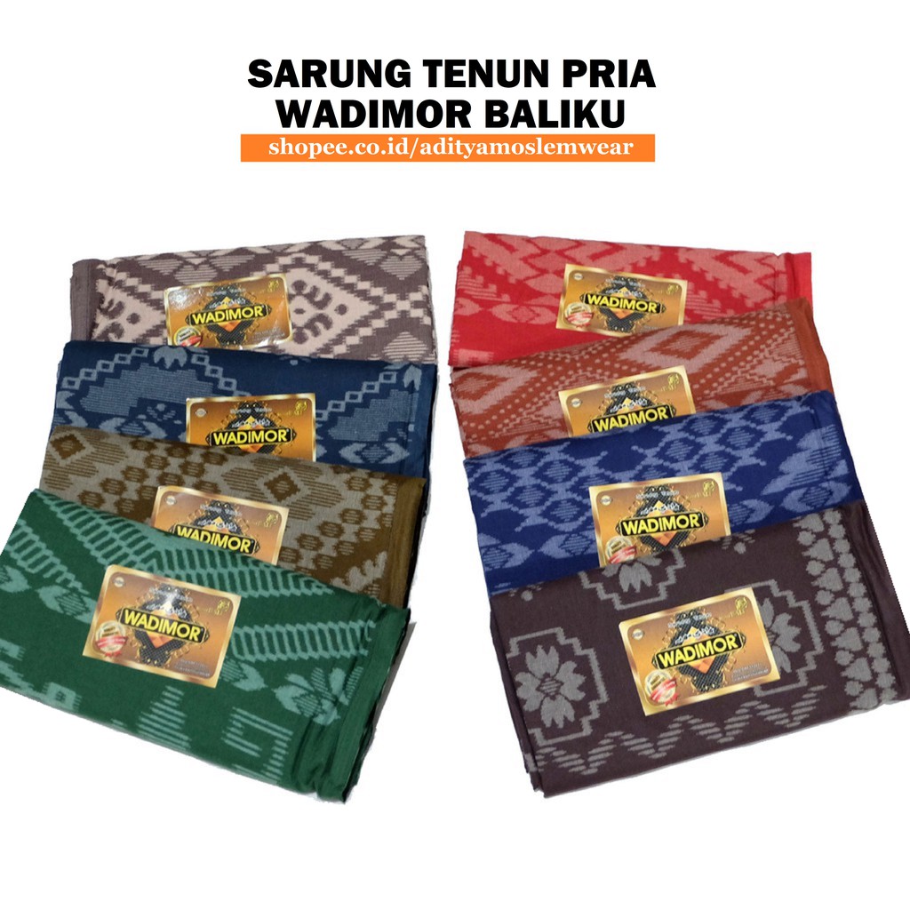 SARUNG WADIMOR MOTIF BALI ASLI SARUNG TENUN PRIA DEWASA BAHAN KATUN GROSIR ECER TERMURAH