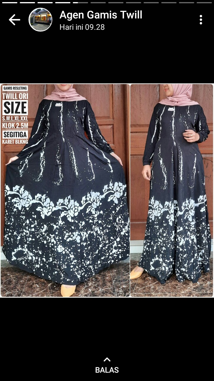 Gamis Busui Twill Ori Size S-xxl Banyak Motif Klok Lebar By Batik Aura Jaya