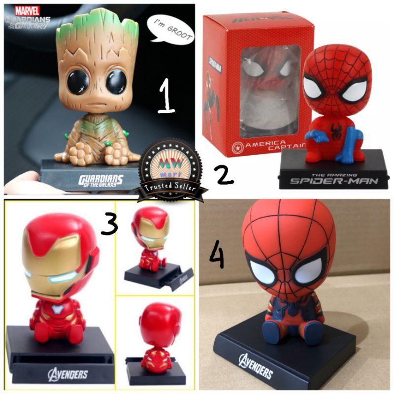 Mainan pajangan bobblehead karakter 2in1 base stand handphone