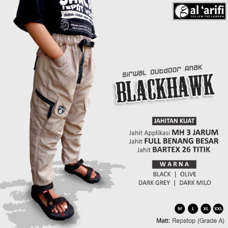 Celana Tactical/ Sirwal outdoor anak Blackhawk