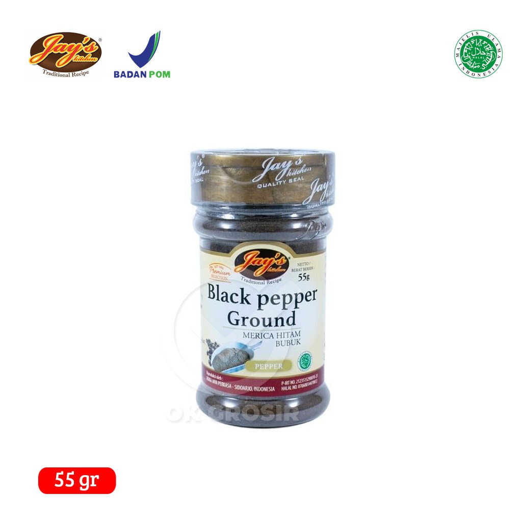 

Jay's Black Pepper Ground / Merica Lada Hitam (55 gr)