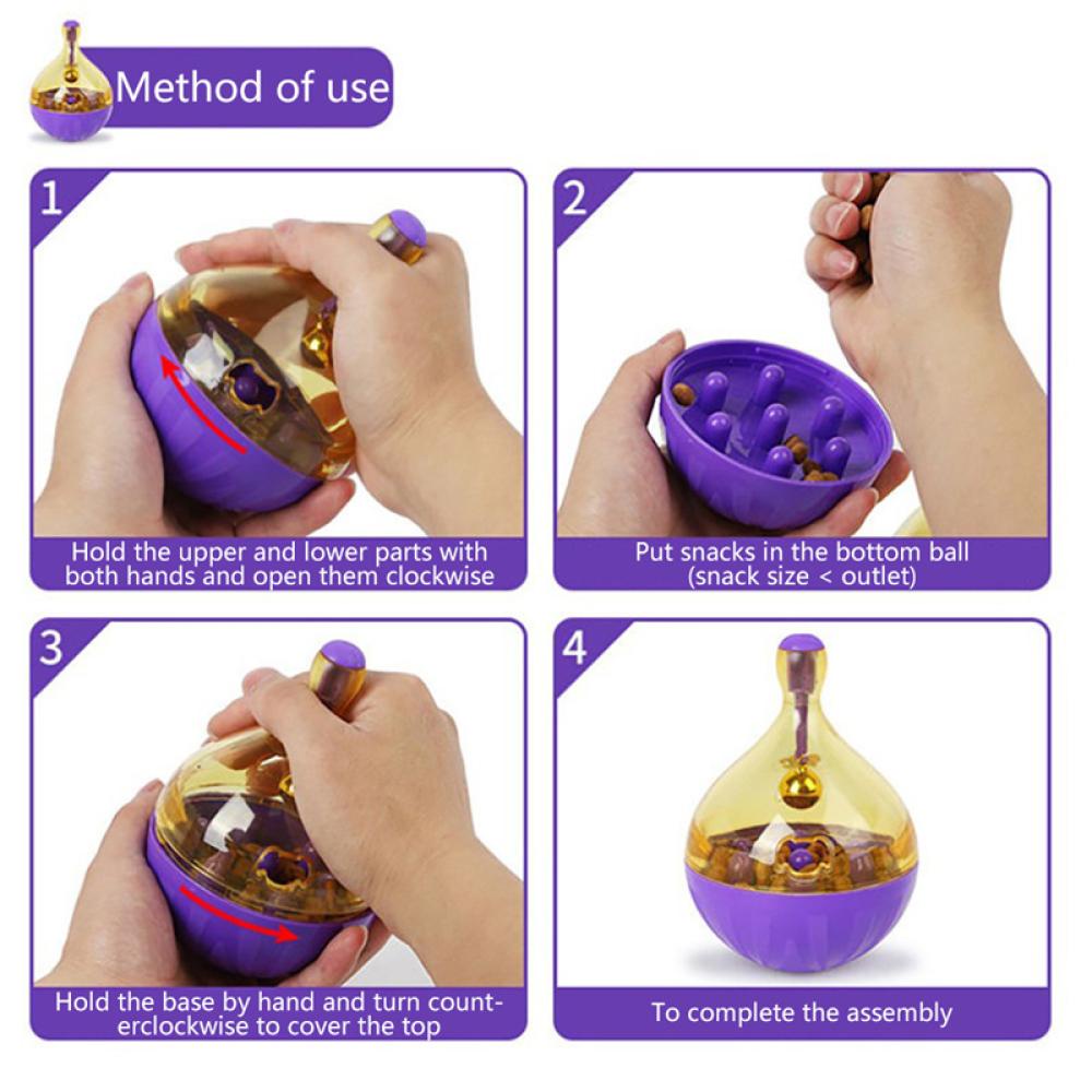 Timekey Dispenser Makanan Anjingkucing Peliharaan Bentuk Bola Interaktif L1P9