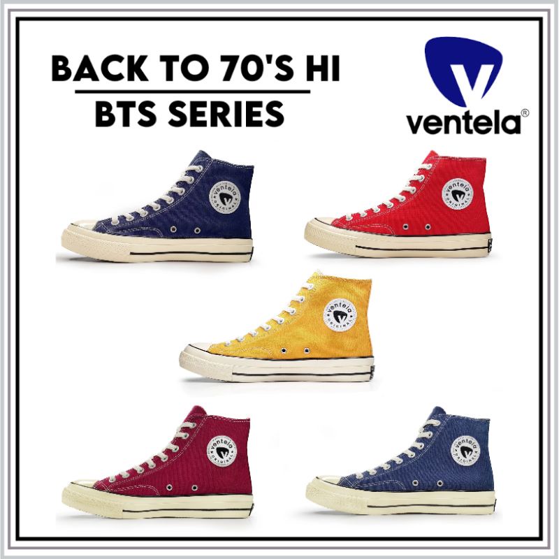 SEPATU SNEAKERS VENTELA ORIGINAL BACK TOO 70S BTS HIGH NAVY RED MAROON YELLOW BLUE
